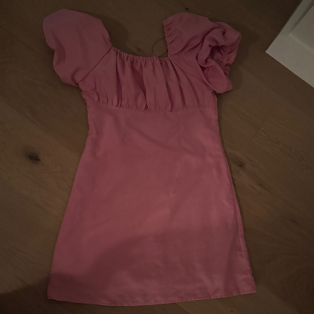 GB Girls Pink Puff Sleeve Mini Dress